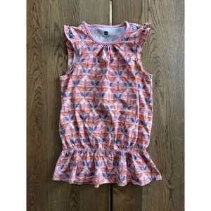 Tea Collection Girls Butterfly Print Sleeveless Ruffle Top Size 8